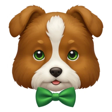 dog with green bow tie sticker