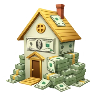 a house overflowing with money sticker