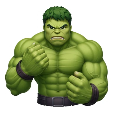 big muscular green cool hulks fist with 5 fingers sticker