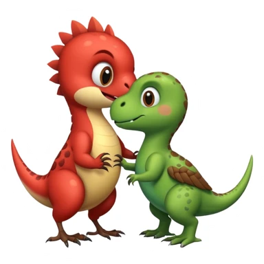 A sparrow makes love with a dinosaur  sticker