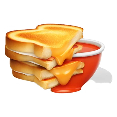 Grilled cheese sandwich and bowl of tomato soup sticker