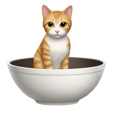 cat on a bowl sticker