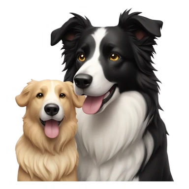 black border collie dog and his blond dad sticker