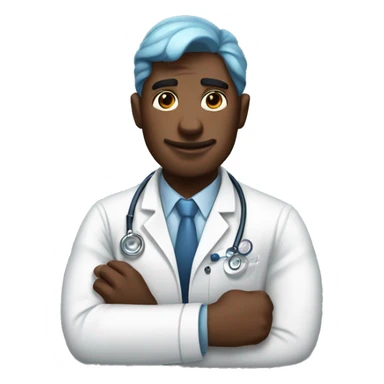 a doctor a vaccine another buff guys  arm sticker