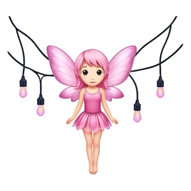 Dangling Pink Fairy Lights sticker