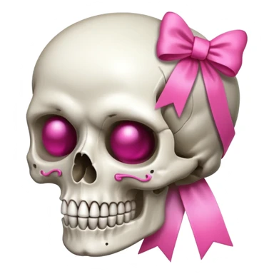 A skull with a small pink ribbon on yhrnside sticker