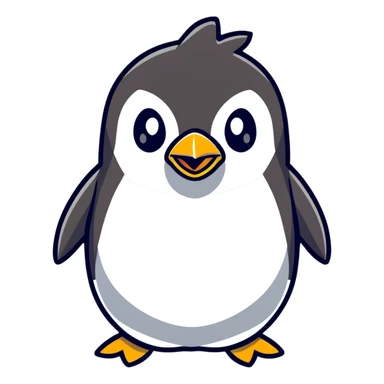 angry penguin cartoonish sticker sticker