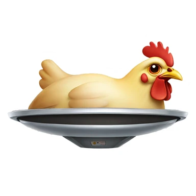 chicken in a flying saucer sticker