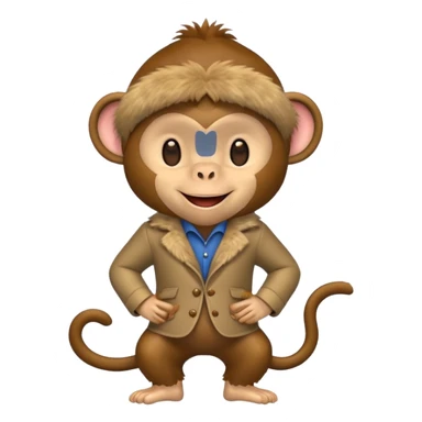 monkey with clothes sticker
