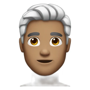 muscle man black hair facial sticker