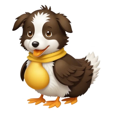 Border collie with a duckling costume sticker