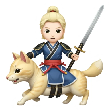 A penis holding a samurai sword riding a pussy sticker