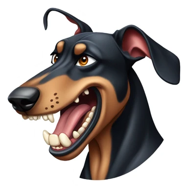 Growling doberman sticker