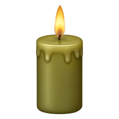 realistic candle olive color sticker