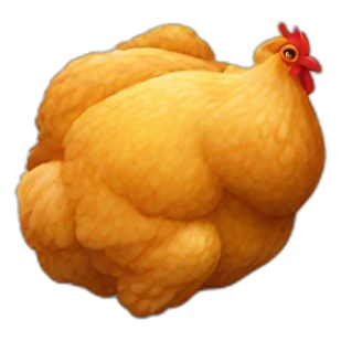 Un poulet qui mange un nugget sticker