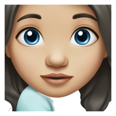 newborn baby girl daughter with dark straight hair and blue eyes sticker