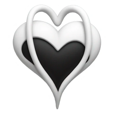 White heart and black heart combined sticker