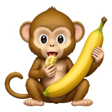 Monkey eating a banana  sticker