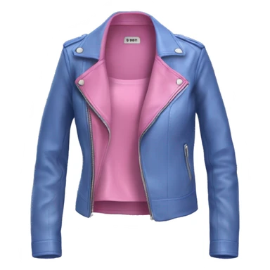 Realistic isolated periwinkle leather jacket with pink silk tank top underneath.  sticker