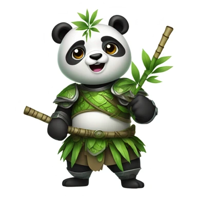 Green panda warrior  sticker