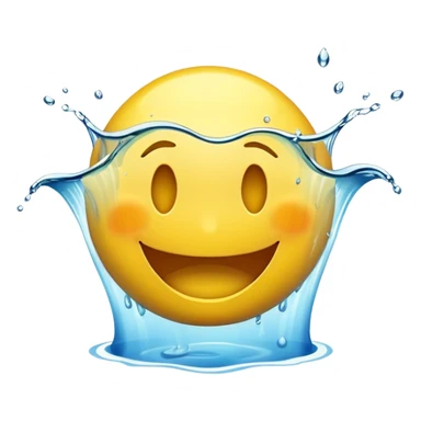 smiley face with water being poured down its throat sticker