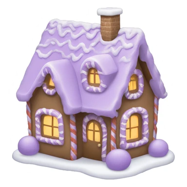 Cosy light purple gingerbread house  sticker