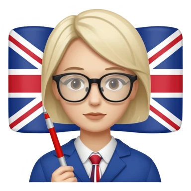 someone who is writing with an UK flag in the background sticker