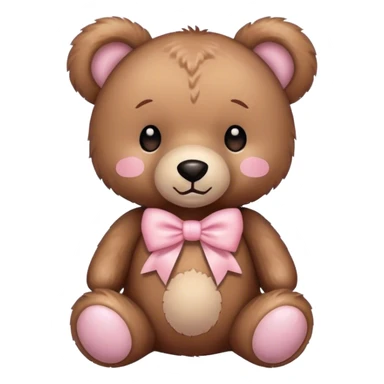 Teddy bear with light pink bow  sticker