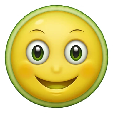 smiley face with cucumber eyes sticker