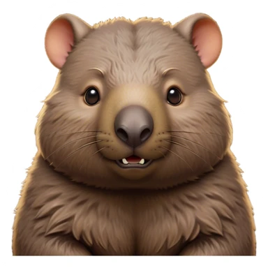 Cinematic Noble Wombat Portrait Emoji, Poised and regal, with a stout, muscular build and a dense, shaggy fur of earthy brown, deep-set soulful eyes with a hint of gruff wisdom, Simplified yet sharp and sophisticated features, highly detailed, glowing with a warm, dignified glow, high shine, intelligent and sturdy, stylized with an air of bushland majesty, focused and attentive, soft glowing outline, capturing the essence of a watchful and confident burrower, so majestic it feels as though it could plod out of the screen with effortless authority! sticker