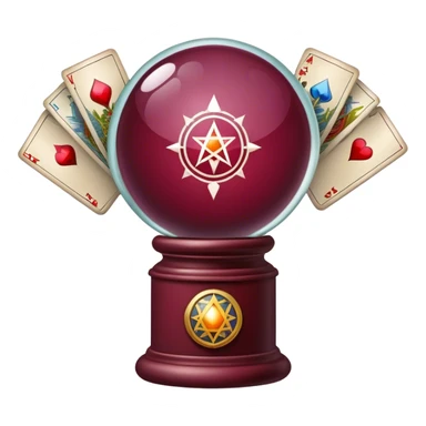 magic glass ball burgundy  tarot sticker
