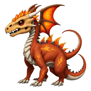 Skeletal Fiery Volcanic Cubone-Salandit-Marowak-Duskull-dragon sticker