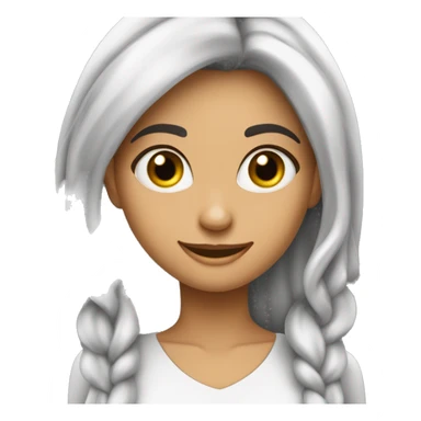 mulher morena de meia idade um pouco gordinha com olhos grandes cabelo liso e longo sorriso largo  sticker