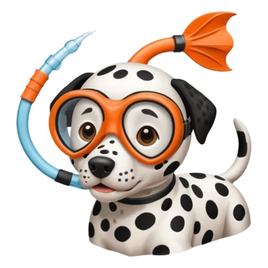 Dalmatian wearing a snorkelling  sticker
