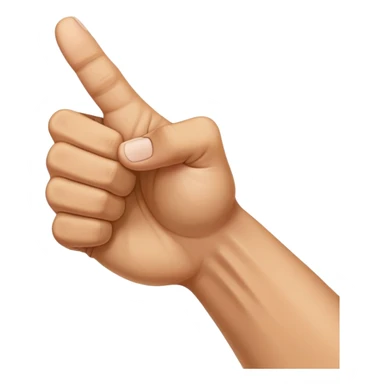 A close-up of a human hand forming a fist, but with the thumb sticking out between the index and middle fingers. The hand is shown from the front, clearly displaying the unusual gesture. The background is softly lit, and the focus is on the hand gesture. sticker