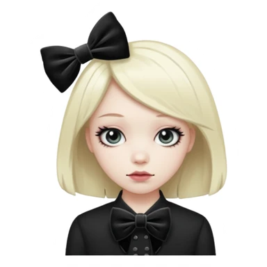 heart with a velvet bow, emo sticker