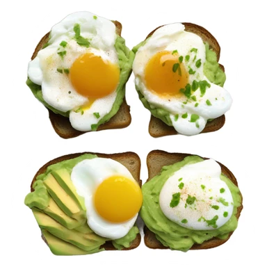 Avocado toast with egg sticker