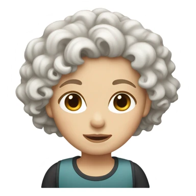 Curly white girl with short hair sticker