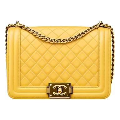 light yellow chanel le boy gold chain bag sticker