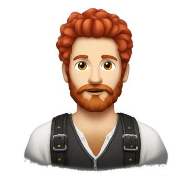 Baltic German Russian Métis Country Punk Guy, Black Auburn Hair, Trimmed Red Beard sticker