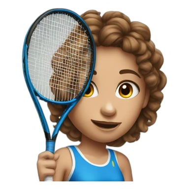 pretty tennis player with big blue eyes and brown hair sticker