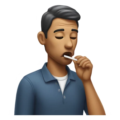 Man inhaling sugar off of a stick sticker