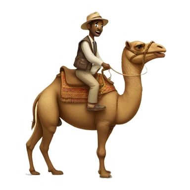 A snake riding a camel sticker