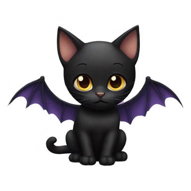 black cat with bat wings sticker