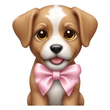 Cute puppy with light pink bow sticker