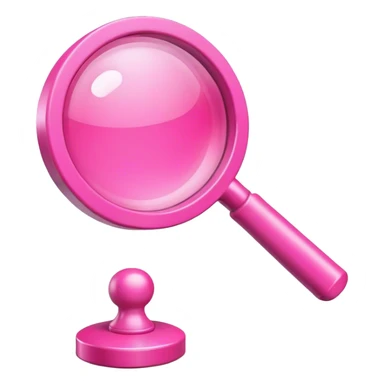 3d pink search icon sticker