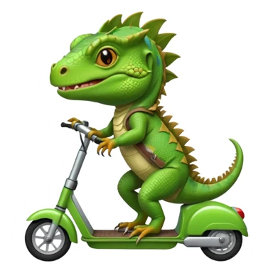 un iguan sur un scooter sticker