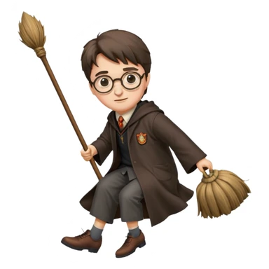Harry potter riding a broomstick sticker