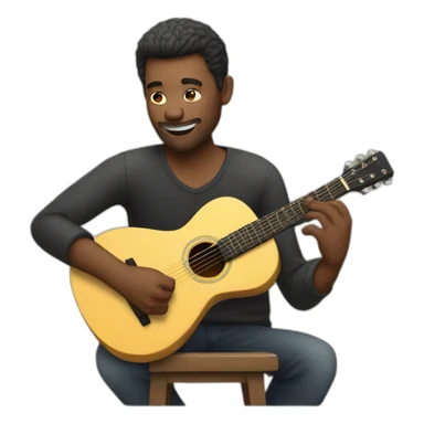man playing guitar sticker