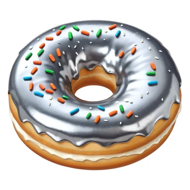 Donut with silver frosting sticker